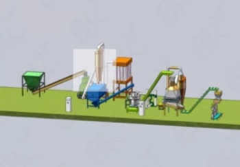 wood pellet production line 1-1.5Ton/h